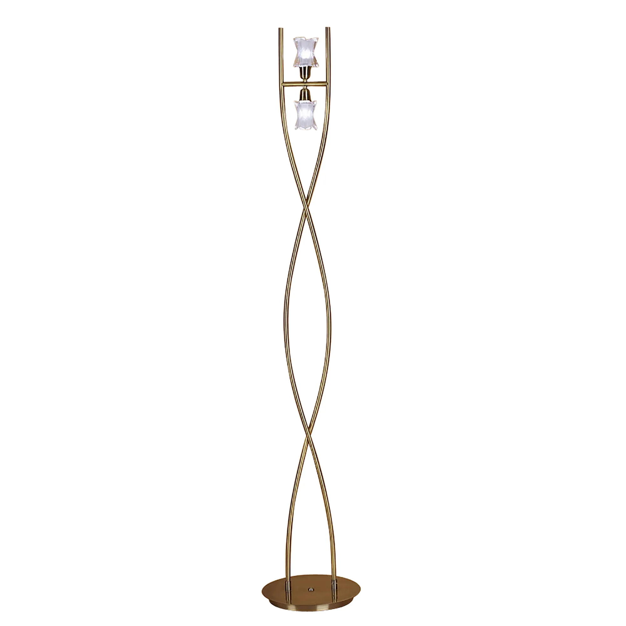 M0616AB  Alaska G9 AB 170cm Floor Lamp 2 Light